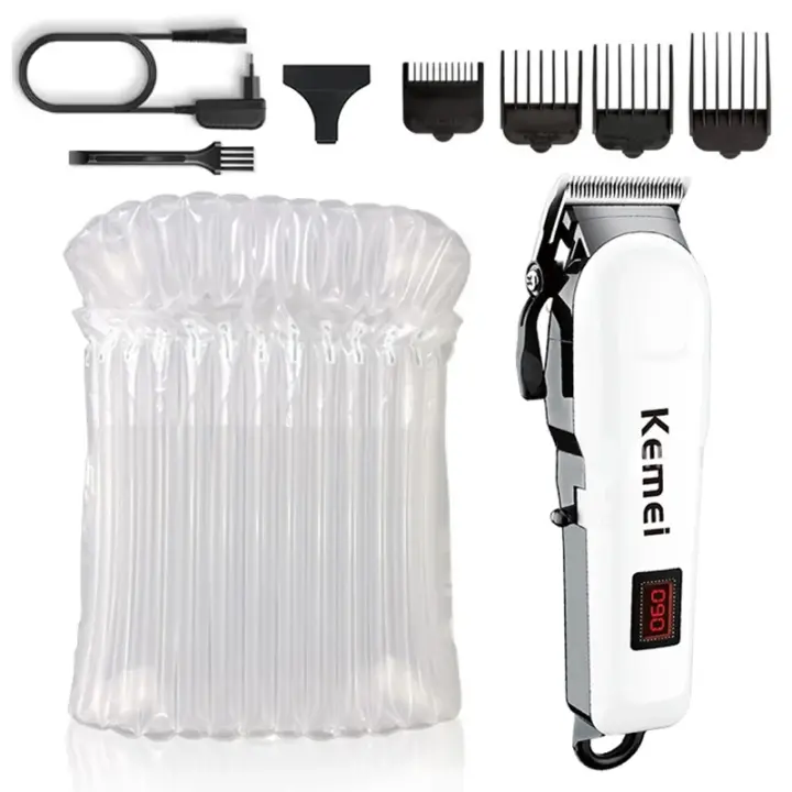 Kemei-cortadora de pelo profesional 809A para hombre, máquina de corte de pelo con cable eléctrico ajustable, inalámbrica, pantalla LED - 1
