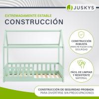 Cama Infantil 80 x 160 cm con protección anticaída, Cama casa de Madera Maciza para niños - Cama en Color Rosado - details 31