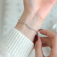 Pulsera de Moneda de Cobre con Cuentas Diseño Cuadrado de Línea Sensación de Alta Gama - details 3