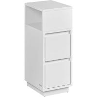 Noche Estrecha Mesa Auxiliar con 2 Cajones y Compartimento Abierto Blanco Nube LET656W01 - details 0