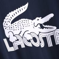 Camiseta Deportiva de Algodón Puro para Hombres Cuello Redondo, Estampado de Logotipo Delantero, Estilo Básico Casual para el Verano - details 3