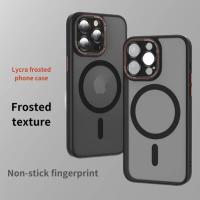 Funda de Teléfono Magnética Profesional MagSafe de Carcasa Dura a Prueba de Golpes para iPhone 14 12 13 15 Pro Max/Plus Carga Inalámbrica Mate Semi-Transparente Anti-choque - details 0