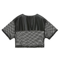 Tops cortos sexys para hombre Lencería de malla de cuero PU Mini chaleco Manga corta Muscle Clubwear Sujetadores Traje erótico Cuello en O - details 8