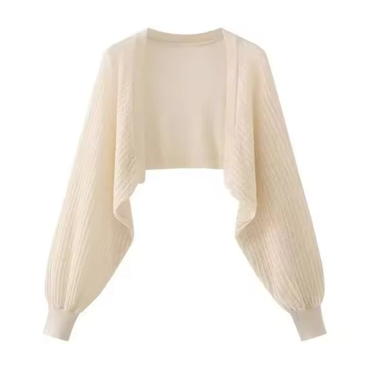 Cardigan de Punto de Seda de Hielo Protector Solar Chaqueta Ligera de Verano Vestido sin Correa - 1