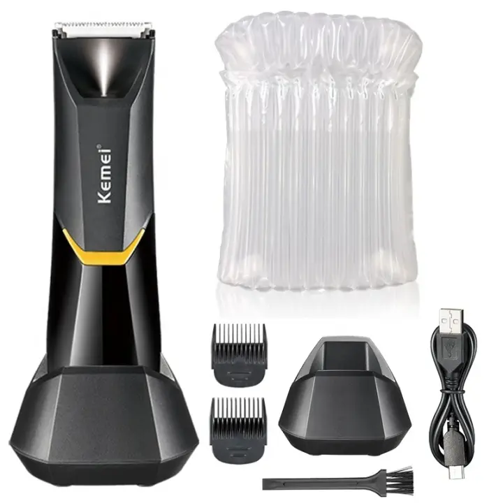 Recortador de ingle y cuerpo eléctrico lavable para hombres y mujeres, afeitadora de bolas y afeitadora corporal, afeitadora de barba, recortadora de vello púbico recargable - 1