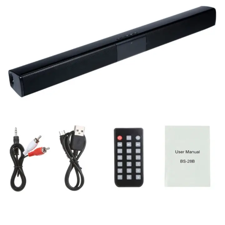 Barra de sonido Bluetooth para TV, altavoz inalámbrico con 4 bocinas, portátil, envolvente, para el hogar, para escuchar música, BS-28B - 1