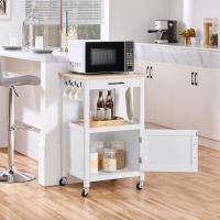 Cocina Carrito de Servicio con Ruedas Carro Auxiliar con Espacio de Almacenamiento Carro Cocina Comedor Hogar Negro - details 10