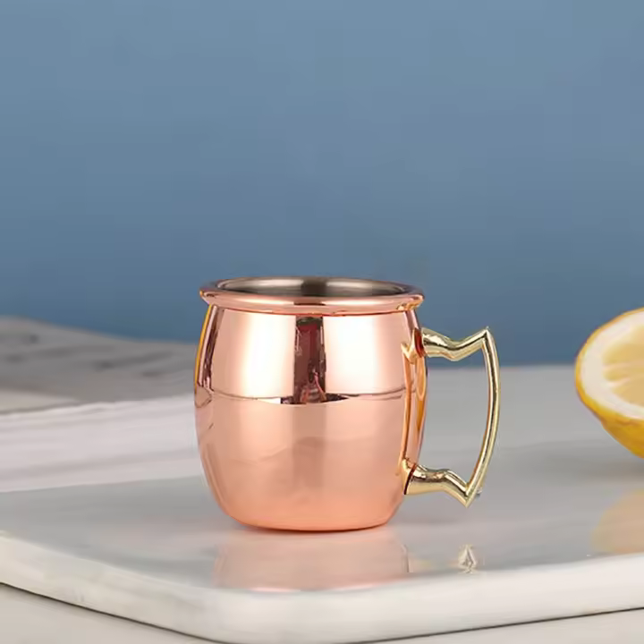 Taza de cobre puro de 500ml, Mule de Moscú engrosada, taza de mula de Moscú, taza de acabado suave martillado, taza de mulas, cócteles, café, cerveza - 1