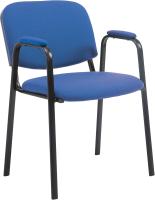 Confidente Ken Pro Tapizada En Tela I Silla De Conferencia con Base De Metal Negro I Silla De Oficina Sin Ruedas I Color:, Color:Negro - details 36