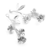 4 Uds. Colgantes de flores de latón de Color platino, suministros para hacer joyas de alta calidad, collar, pendientes, accesorios para mujer - details 14