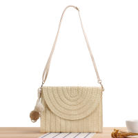 2025 nueva bolsa trenzada de papel hecha a mano simple y de moda bolsa trenzada multiusos bolsa de playa bolsa casual para mujer - details 0
