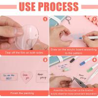 200 piezas de llaveros acrílicos en blanco, colgantes de llavero transparentes de acrílico en blanco para proyectos de manualidades DIY - details 3