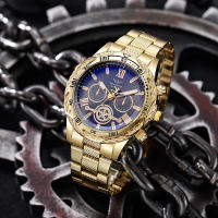 Alta calidad hombres oro reloj de acero inoxidable 2024 nuevo negocio analógico moda casual deportes caliente informe - details 8