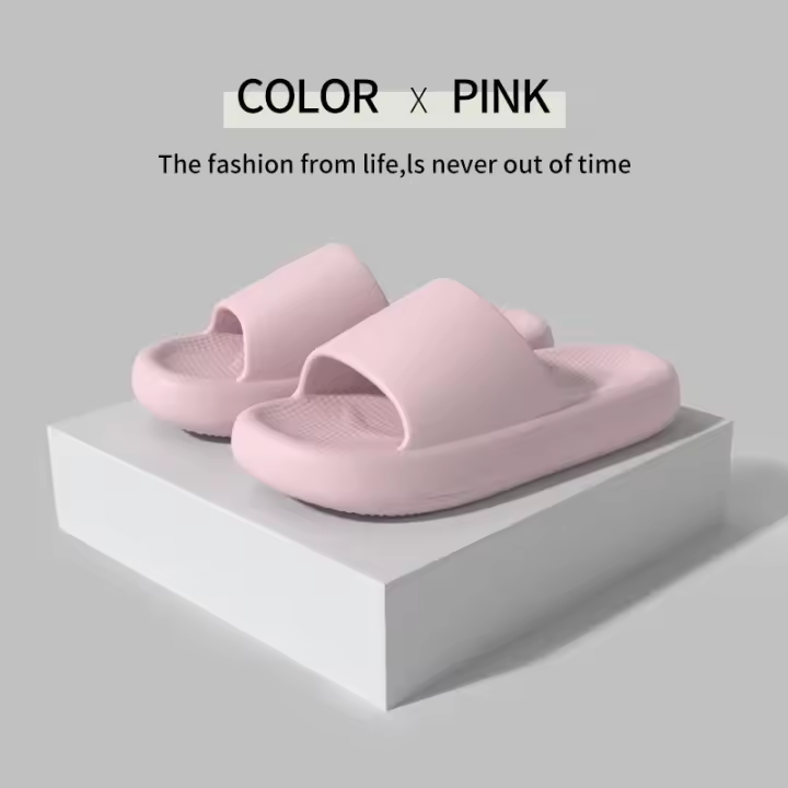 Zapatillas frescas de verano para hombres Diseño sólido de color para baño Desgaste exterior - 1