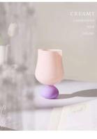 Taza colorida de tulipán con pies de agua, taza de borosilicato alto, corazón de niña, vino, leche, vaso - details 5
