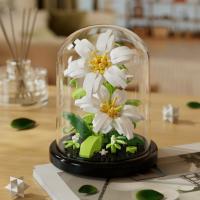 Bloque de decoración de escritorio de montaje eterno, flor, rompecabezas para niños, rosa, bloques de construcción, juguete, ramo, regalo - details 3