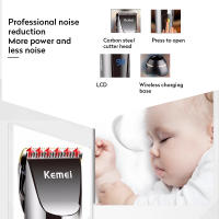 Kemei-recortadora eléctrica recargable profesional, batería de litio, cabezal de acero al carbono, cortadora de pelo lavable, KM-9160 - details 5