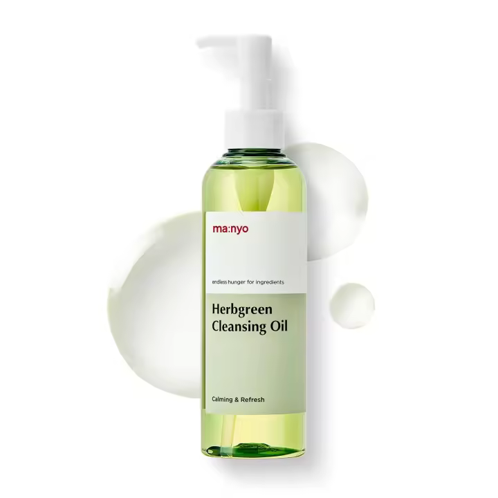 ma:nyo Herb Green Oil 6.7 fl oz (200ml) Limpiador facial coreano, desmaquillante diario para mujeres, limpieza eficaz sin - 1