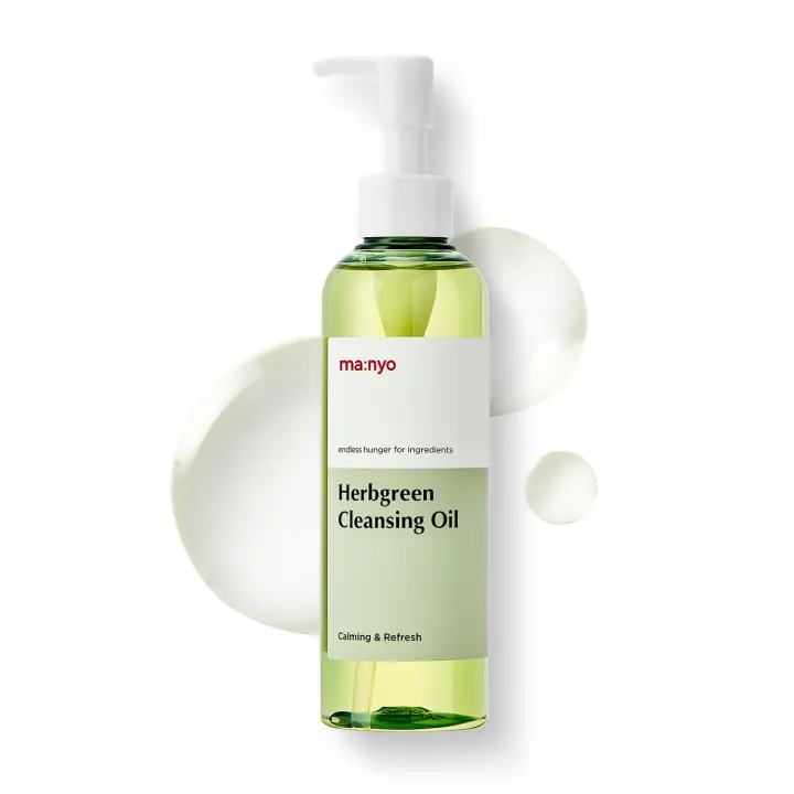 ma:nyo Herb Green Oil 6.7 fl oz (200ml) Limpiador facial coreano, desmaquillante diario para mujeres, limpieza eficaz sin - 1