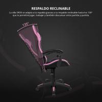 DR35 - Silla Gaming Profesional, Polipiel, reposabrazos Acolchados, pistón Clase 3, Base Nylon Reforzada, Asiento basculante, Altura Regulable, cojín Lumbar y Cervical, Color Negro/Rosa - details 4