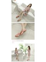 Verano 2025 Dulce, Sandalias Flores Bohemias Para Mujer Diamante De Imitación Tallas Grandes Pisos Zapatos De Playa - details 2