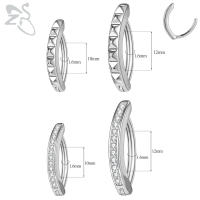 ZS-Piercing para el ombligo de plata 925 para mujer y niña, anillos minimalistas de circón, Anillo para el ombligo, Piercings corporales de playa de verano, 1 unidad - details 2