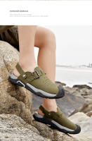 Verano dos usan zapatillas de playa, sandalias deportivas al aire libre y zapatos de montañismo. - details 22