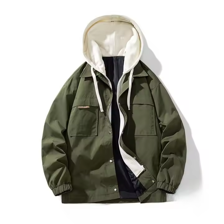 Chaqueta falsa de dos piezas para hombre, ropa de trabajo informal que combina con todo, tops de primavera y otoño, novedad de 2024 - 1