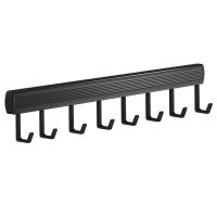 Perchero de pared para cocina, organizador de 8 ganchos, cuchara, pala, tabla de picar, accesorios de cocina, negro - details 0