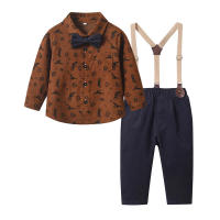Cárdigan de manga larga con estampado otoñal y lazo, traje formal de moda para niños grandes, ropa infantil - details 3