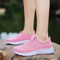 Flyknit-zapatillas de correr para mujer, zapatos deportivos transpirables, ligeros, suaves, color rosa - details 3