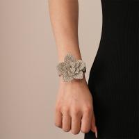 Brazalete de flores brillantes, cadena para el brazo, brazalete ajustable con diamantes de imitación, pulseras de aleación de cristal, brazalete de flores para la parte superior del brazo, para fiesta - details 18