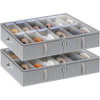 Organizador de zapatos para debajo de la cama, con separadores ajustables, color beige, 2 unidades, capacidad para hasta 24 pares - details 7