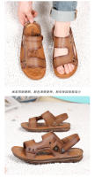 Nuevo exterior sandalias de cuero transpirable zapatillas de cuero genuino suela de tendón de ternera zapatos de playa hombres conducción - details 12