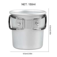 Taza de titanio para exteriores, villa turística, equipo de camping para picnic, 150ml - details 6