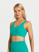 SHINBENE-Sujetador deportivo con tirantes para mujer, sostén deportivo con escote en V, espalda cruzada, acolchado, entrenamiento, Yoga - details 34