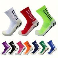 1/3/10 Pares de Calcetines Atléticos Antideslizantes con Pegamento de Puntos, Suela de Toalla Engrosada, Tejido de Malla Transpirable - Ideales para Correr y Deportes, para Hombres y Mujeres, Colores Surtidos, Calcetines Bonitos - details 1
