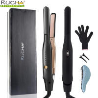 Mini plancha de pelo pequeña plancha para cabello corto y corte Pixie doble voltaje barba lápiz fino plancha de viaje de titanio - details 0