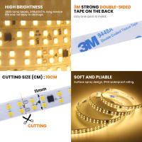 Tira de Luces LED de doble fila, cinta de Luces flexibles de 10M, 20M, AC220V, 240Led/m, 2835 Blanco/blanco cálido/blanco Natural - details 3