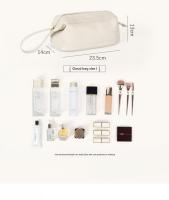 Bolso De Maquillaje Multifuncional Para Mujer De Cuero PU Gran Capacidad Con Doble Cremallera Portátil Para Viajes Almacenamiento De Brochas Y Artículos De Higiene Personales - details 4