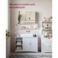 Armario de Baño con Luz LED 16,5 x 70 x 75 cm Toma Corriente Cesta Colgante Soporte para Secador - details 21