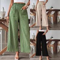 Pantalones de pierna recta informales de color liso para mujer - details 1