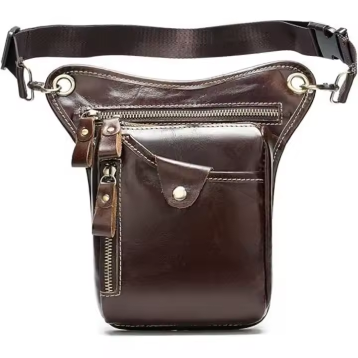 Verde Bolsa de Pierna de Cuero Gota para Hombres y Mujeres - 1