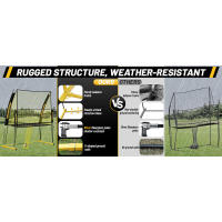 Equipo de entrenamiento Mangostar, sistema con patio trasero de altura ajustable, red de práctica de voleibol, ajuste de servicio con picos, - details 3