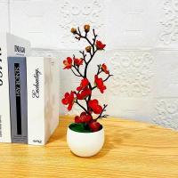 Decoración ta de simulación de estilo chino, plantas artificiales de invierno con eta, para salón, armario, 1 unidad - details 3