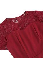 Elegante Vestido de Encaje de Corazón Rojo Vintage Hepburn 2025 Manga de Flecos - details 11