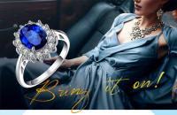 JewelryPalace-Anillo de Plata de Ley 925 con zafiro azul, sortija de lujo, Princesa Diana, para mujer - details 0