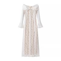 Vestido de encaje clásico versátil de moda para mujer, nuevo y personalizado, con hombros descubiertos - details 0