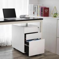 Mueble Archivador de Metal con Cerradura Cómoda, Cajonera con Ruedas, 3 Cajones, para Oficina, 52 x 39 x 60 cm, Cuerpo del Armario Preensamblado, Blanco OFC60WT - details 1