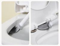 Cepillo De Inodoro De Silicona Con Mango Largo Y Soporte Para Secado Rápido Accesorio De Baño Flexible Y Ecológico - details 7